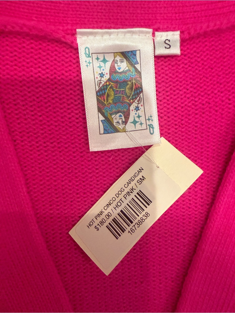 NWT Queen of Sparkles Hot Pink Cinco Dog Cardigan Sequin Chihuahua Sweater Small - Picture 4 of 4